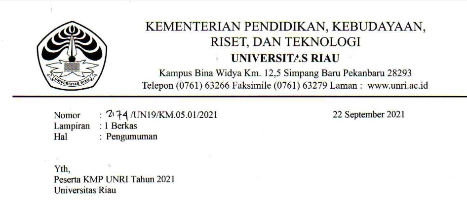 Beasiswa Prestasi Dalam Provinsi Riau Program Magister S2 Dan Program Doktoral S3 Pemprov Riau Tahun 2021 | Kemahasiswaan Universitas Riau